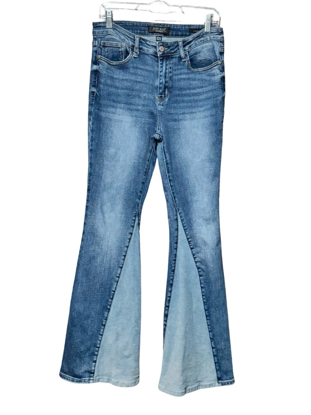 Judy Blue Flare Fit Two Tone Flared Panel Denim Jeans size 29 - Picture 2 of 14